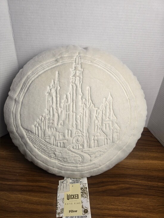 Katie Kime Other - Wicked For Good Katie Kime Round Pillow Embroidered Glinda Castle in Ivory